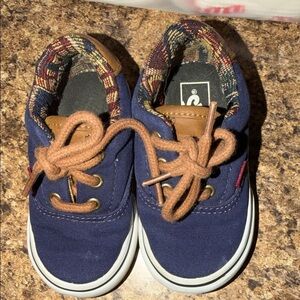 Vans Kids Navy and Brown Sneakers